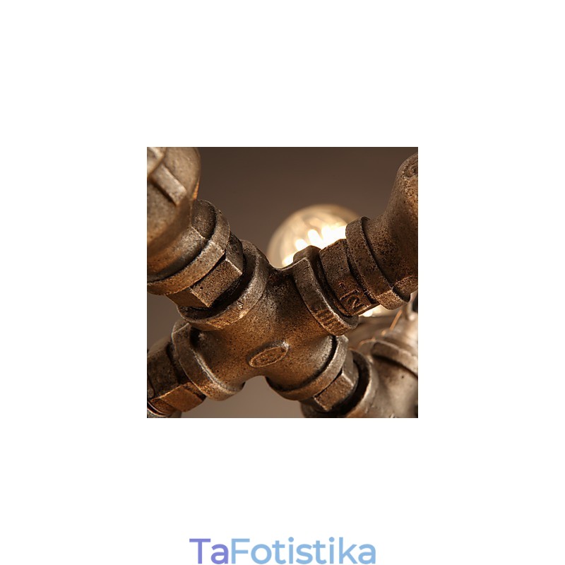 Rustic Lodge Vintage ηλεκτρολυμένος μεταλλικός πολυέλαιος