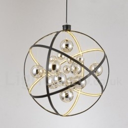 Διάμετρος 50CM 80CM Vintage Globe Chandelier Σκουριασμένο χρώμα κρεμαστό φως