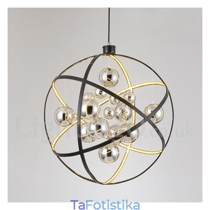 Διάμετρος 50CM 80CM Vintage Globe Chandelier Σκουριασμένο χρώμα κρεμαστό φως