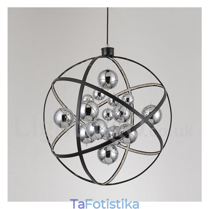 Διάμετρος 50CM 80CM Vintage Globe Chandelier Σκουριασμένο χρώμα κρεμαστό φως