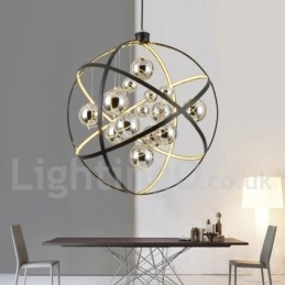 Διάμετρος 50CM 80CM Vintage Globe Chandelier Σκουριασμένο χρώμα κρεμαστό φως