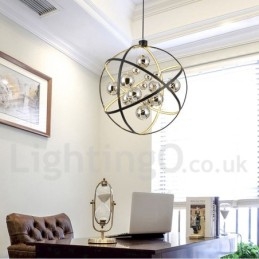 Διάμετρος 50CM 80CM Vintage Globe Chandelier Σκουριασμένο χρώμα κρεμαστό φως