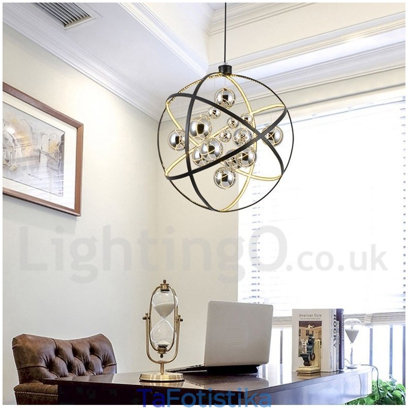 Διάμετρος 50CM 80CM Vintage Globe Chandelier Σκουριασμένο χρώμα κρεμαστό φως