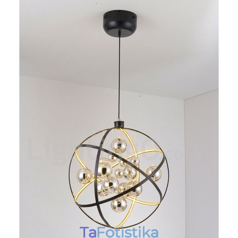 Διάμετρος 50CM 80CM Vintage Globe Chandelier Σκουριασμένο χρώμα κρεμαστό φως