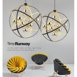 Διάμετρος 50CM 80CM Vintage Globe Chandelier Σκουριασμένο χρώμα κρεμαστό φως
