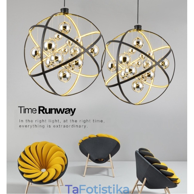 Διάμετρος 50CM 80CM Vintage Globe Chandelier Σκουριασμένο χρώμα κρεμαστό φως