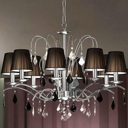 Υφασμάτινο Φωτιστικό Απόχρωση Crystal Chandelier 8 Lights
