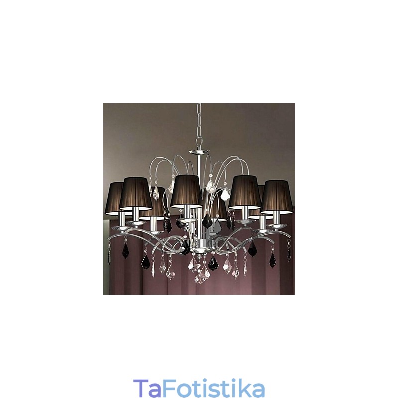Υφασμάτινο Φωτιστικό Απόχρωση Crystal Chandelier 8 Lights