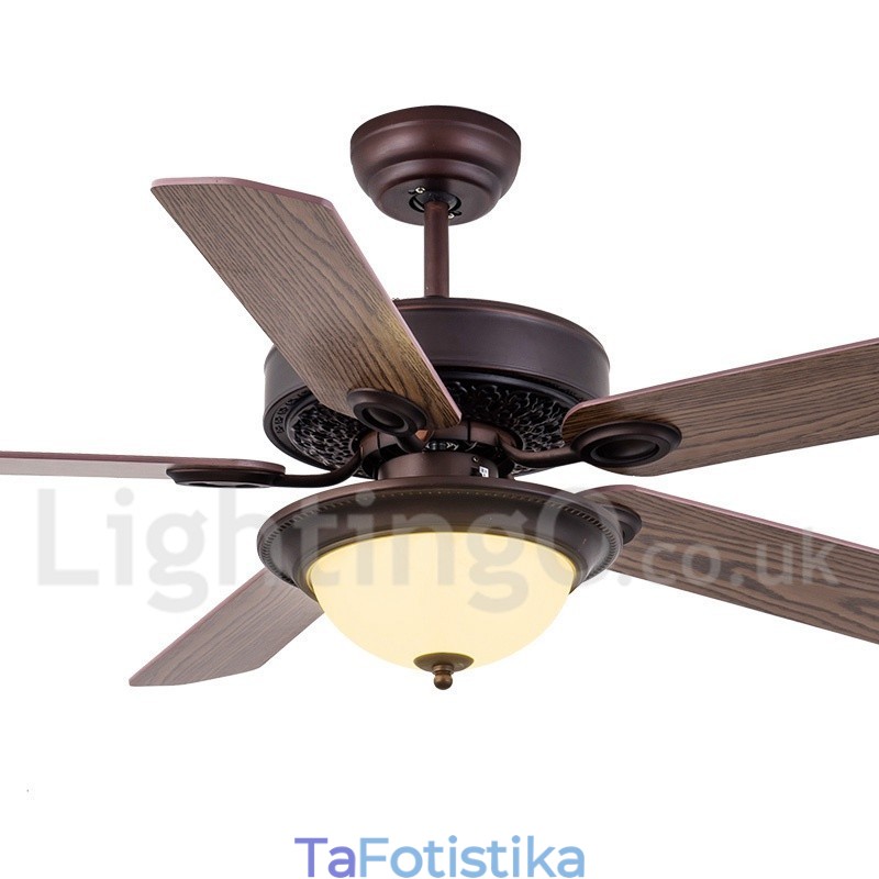 Βεντιλατέρ οροφής 42" 48" 52" Country Retro Rustic Lodge Vintage