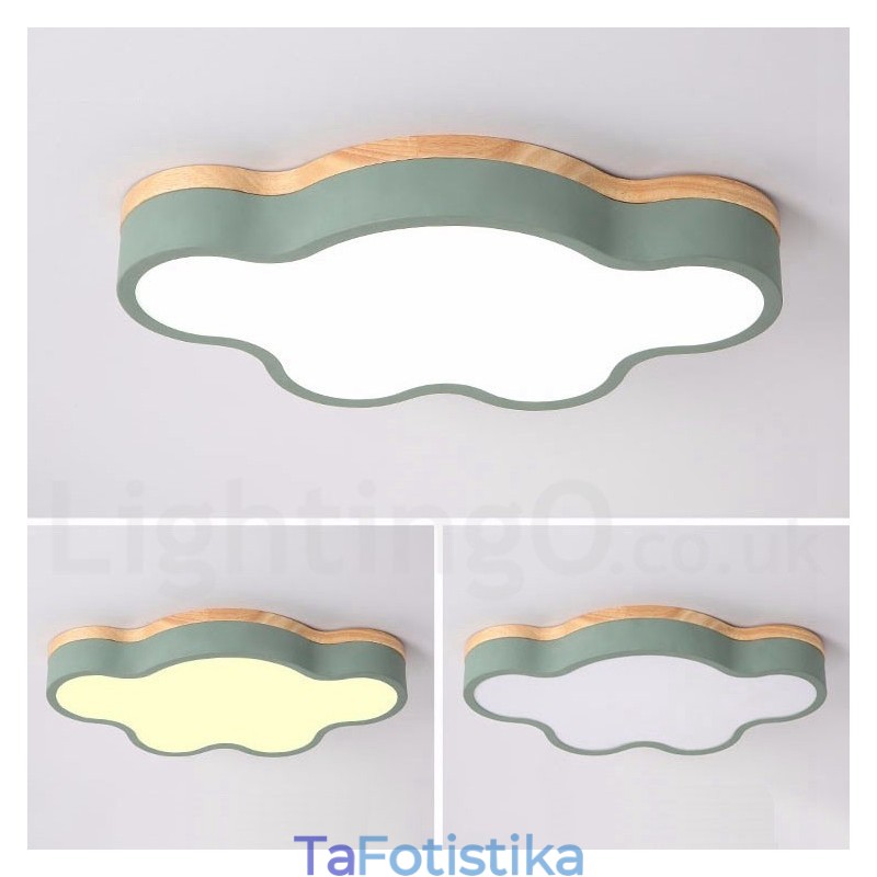 Φωτιστικό οροφής Macaron Πολύχρωμο μοντέρνο μοντέρνο ατσάλι, Ξύλινο φωτιστικό