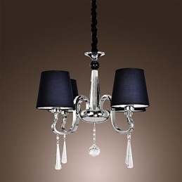 Vintage Πολυέλαιος 4 Ανοιχτό Κλασικό Υφασμάτινο Μεταλλικό Πίνακας