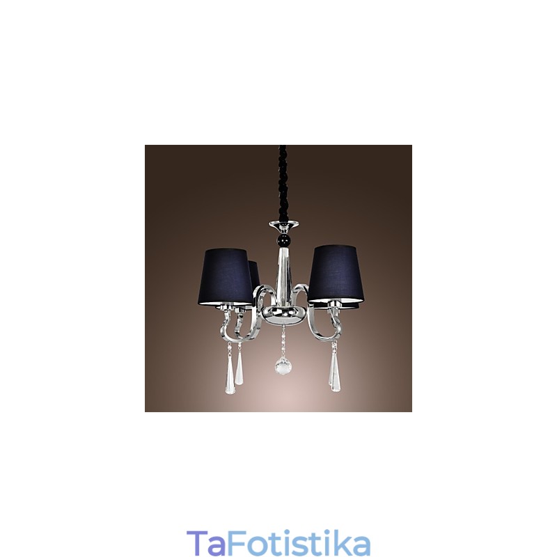 Vintage Πολυέλαιος 4 Ανοιχτό Κλασικό Υφασμάτινο Μεταλλικό Πίνακας