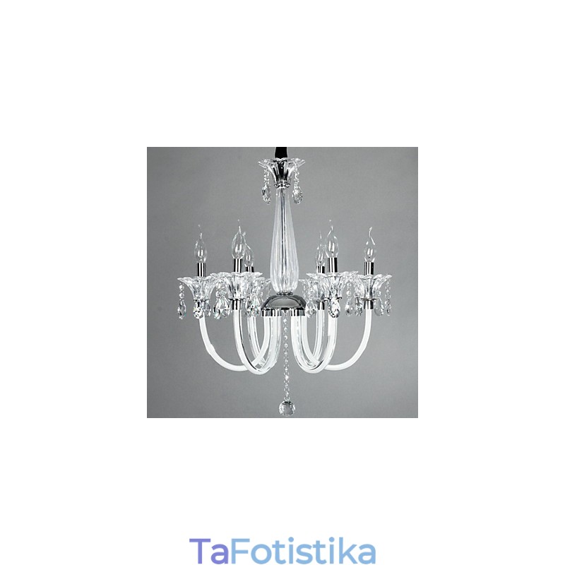 American Style Lodge 6 Light Chandelier With Glass Shade