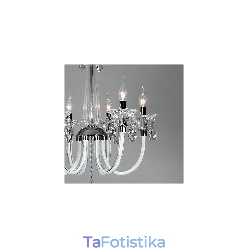 American Style Lodge 6 Light Chandelier With Glass Shade
