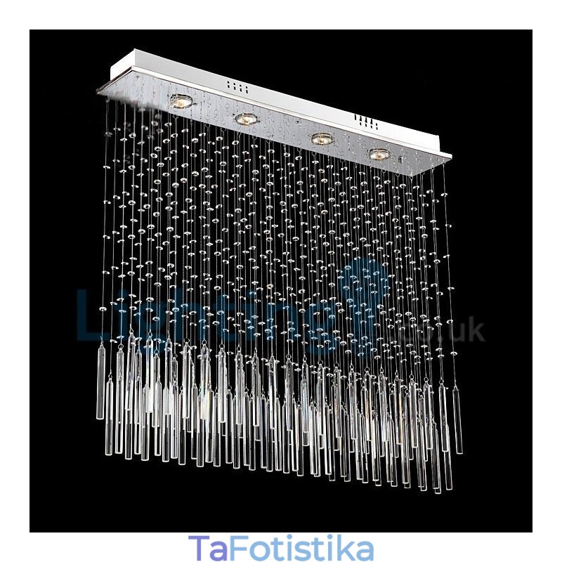 Μοντέρνο μοντέρνο κρεμαστό εξάρτημα πολυελαίου Flush Mount Crystal Rain Drop Light