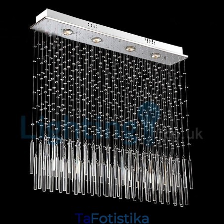 Μοντέρνο μοντέρνο κρεμαστό εξάρτημα πολυελαίου Flush Mount Crystal Rain Drop Light