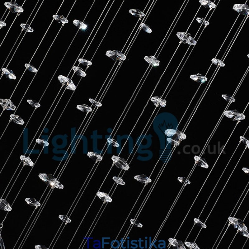 Μοντέρνο μοντέρνο κρεμαστό εξάρτημα πολυελαίου Flush Mount Crystal Rain Drop Light