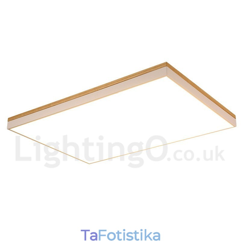 Nordic Rectangular Εξαιρετικά λεπτό Φωτιστικό Οροφής από Μασίφ ξύλο