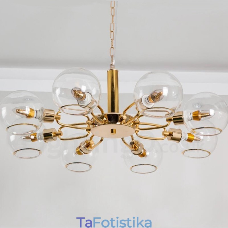 Πολυέλαιος 8 Lights Nordic Postmodern Creative Glass Magic Bean