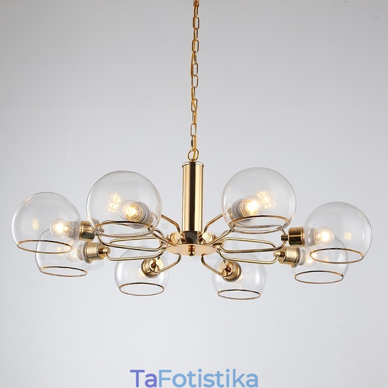 Πολυέλαιος 8 Lights Nordic Postmodern Creative Glass Magic Bean