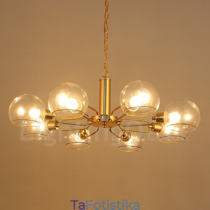 Πολυέλαιος 8 Lights Nordic Postmodern Creative Glass Magic Bean