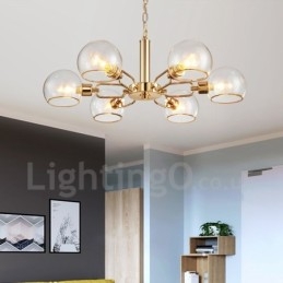Πολυέλαιος 6 Lights Nordic Postmodern Creative Glass Magic Bean