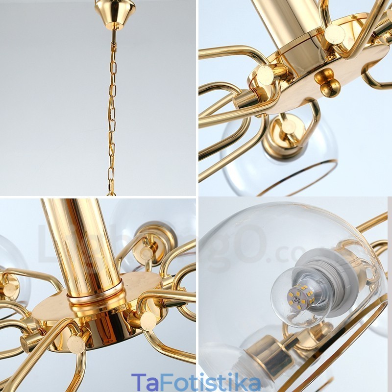 Πολυέλαιος 6 Lights Nordic Postmodern Creative Glass Magic Bean