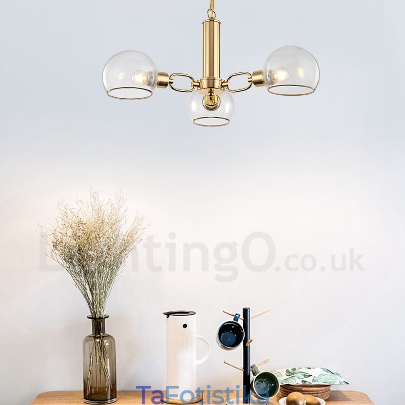 Πολυέλαιος 3 Lights Nordic Postmodern Creative Glass Magic Bean