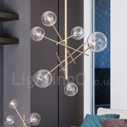 Πολυέλαιος 6 Lights Nordic Lamp Chandelier Simple Creative Retro Iron Glass Ball Πολυέλαιος Magic Bean
