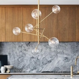 Πολυέλαιος 6 Lights Nordic Lamp Chandelier Simple Creative Retro Iron Glass Ball Πολυέλαιος Magic Bean