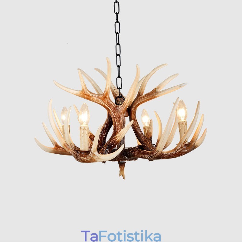 4 Light Rustic Artistic Retro Antler Antique Πολυέλαιος