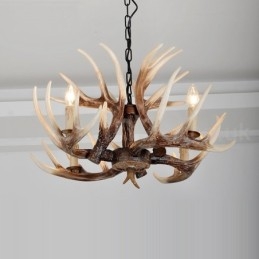 4 Light Rustic Artistic Retro Antler Antique Πολυέλαιος
