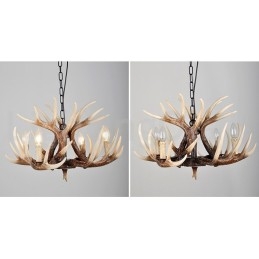 4 Light Rustic Artistic Retro Antler Antique Πολυέλαιος