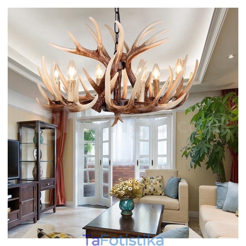 6 Light Rustic Artistic Retro Antler Vintage Πολυέλαιος