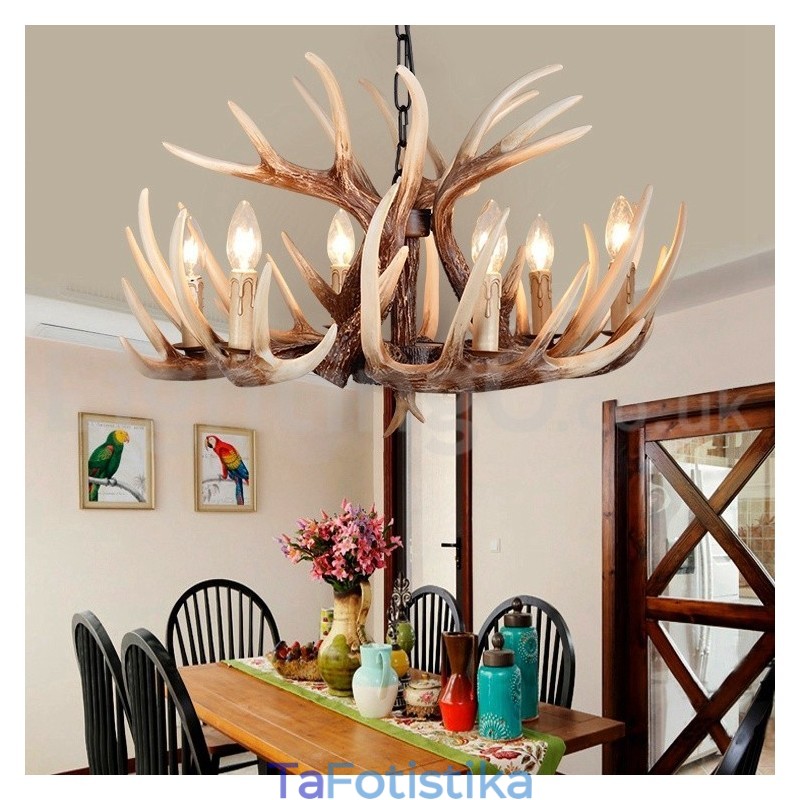 6 Light Rustic Artistic Retro Antler Vintage Πολυέλαιος