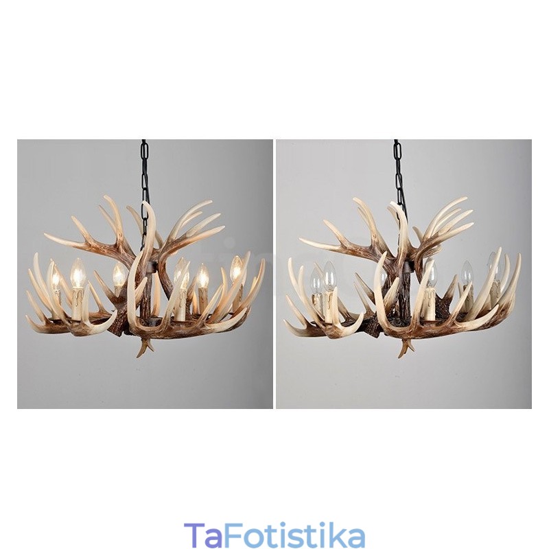 6 Light Rustic Artistic Retro Antler Vintage Πολυέλαιος