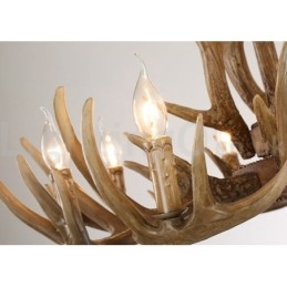 Πολυέλαιος 12 Light 2 Ties Rustic Artistic Retro Antler Vintage