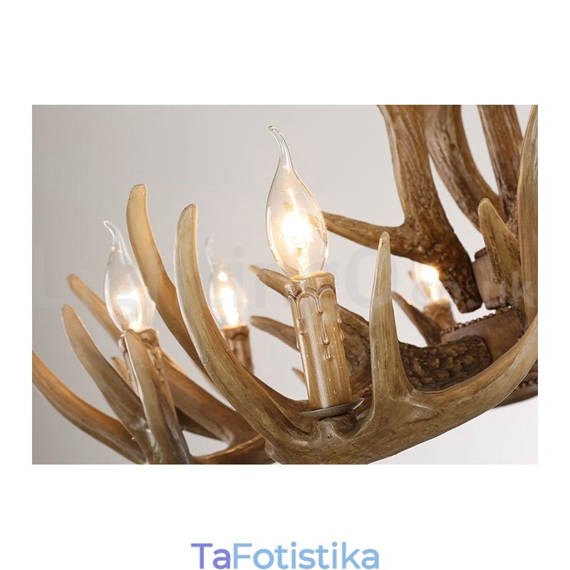 Πολυέλαιος 12 Light 2 Ties Rustic Artistic Retro Antler Vintage