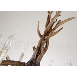 Πολυέλαιος 8 Light Rustic Artistic Retro Antler Vintage Κερί