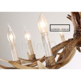 Πολυέλαιος 8 Light Rustic Artistic Retro Antler Vintage Κερί