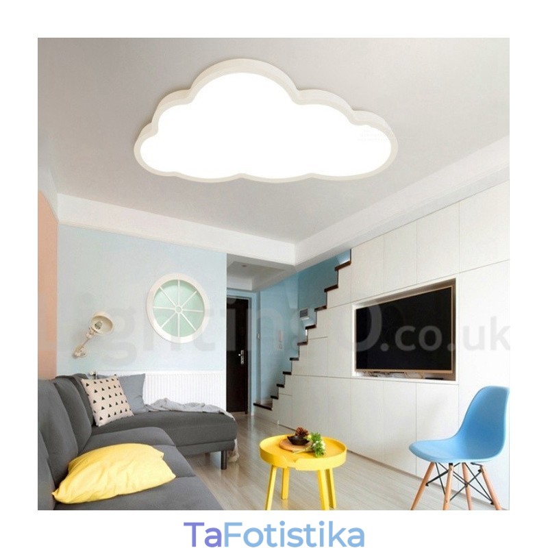Ultra Thin Clouds Dimmable Μοντέρνα Σύγχρονα Σκανδιναβικά Φανάρια οροφής με ακρυλική σκιά με τηλεχειριστήριο μπορούν επίσης να χρησιμοποιηθούν ως φωτιστικό τοίχου