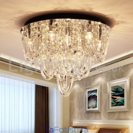 Φωτιστικό οροφής Luxury Crystal Flush Mount Post Modern Lamp Φωτιστικό οροφής Luxury Crystal Flush Mount Post Modern Lamp
