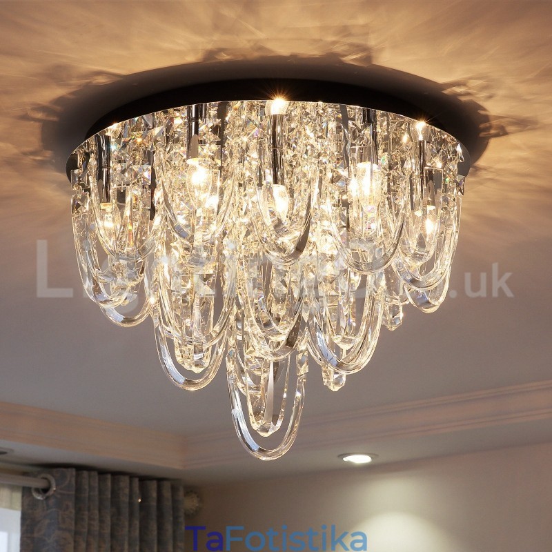 Φωτιστικό οροφής Luxury Crystal Flush Mount Post Modern Lamp