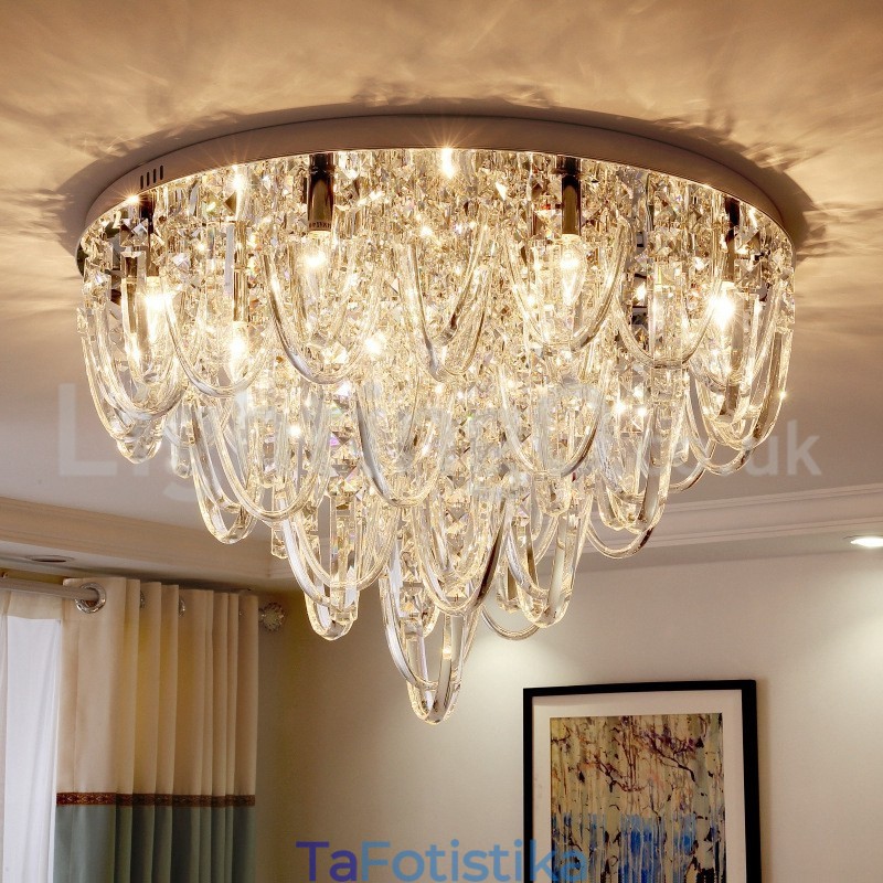 Φωτιστικό οροφής Luxury Crystal Flush Mount Post Modern Lamp