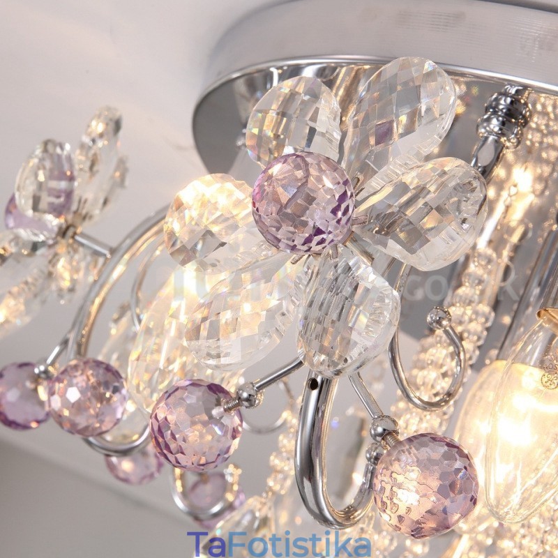 Πολυτελή στρογγυλά κρυστάλλινα φωτιστικά οροφής χωνευτά