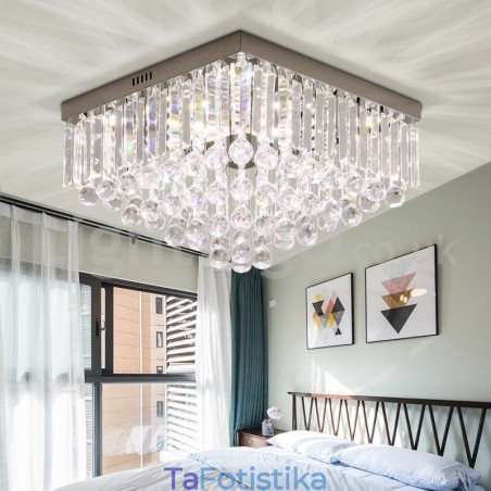 Σύγχρονα φωτιστικά οροφής 40cm 50cm τετράγωνα κρύσταλλα Σύγχρονα φωτιστικά οροφής 40cm 50cm τετράγωνα κρύσταλλα