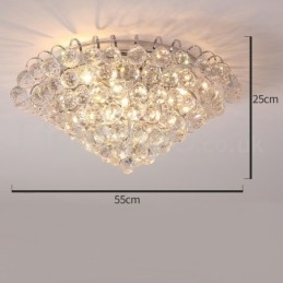 Σύγχρονα φώτα οροφής 30CM 55CM στρογγυλά κρυστάλλινα χωνευτά φώτα οροφής