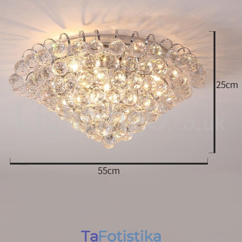 Σύγχρονα φώτα οροφής 30CM 55CM στρογγυλά κρυστάλλινα χωνευτά φώτα οροφής