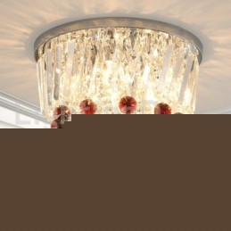 Σύγχρονα Round Flush Mount Crystal φώτα οροφής