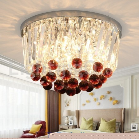 Σύγχρονα Round Flush Mount Crystal φώτα οροφής Σύγχρονα Round Flush Mount Crystal φώτα οροφής